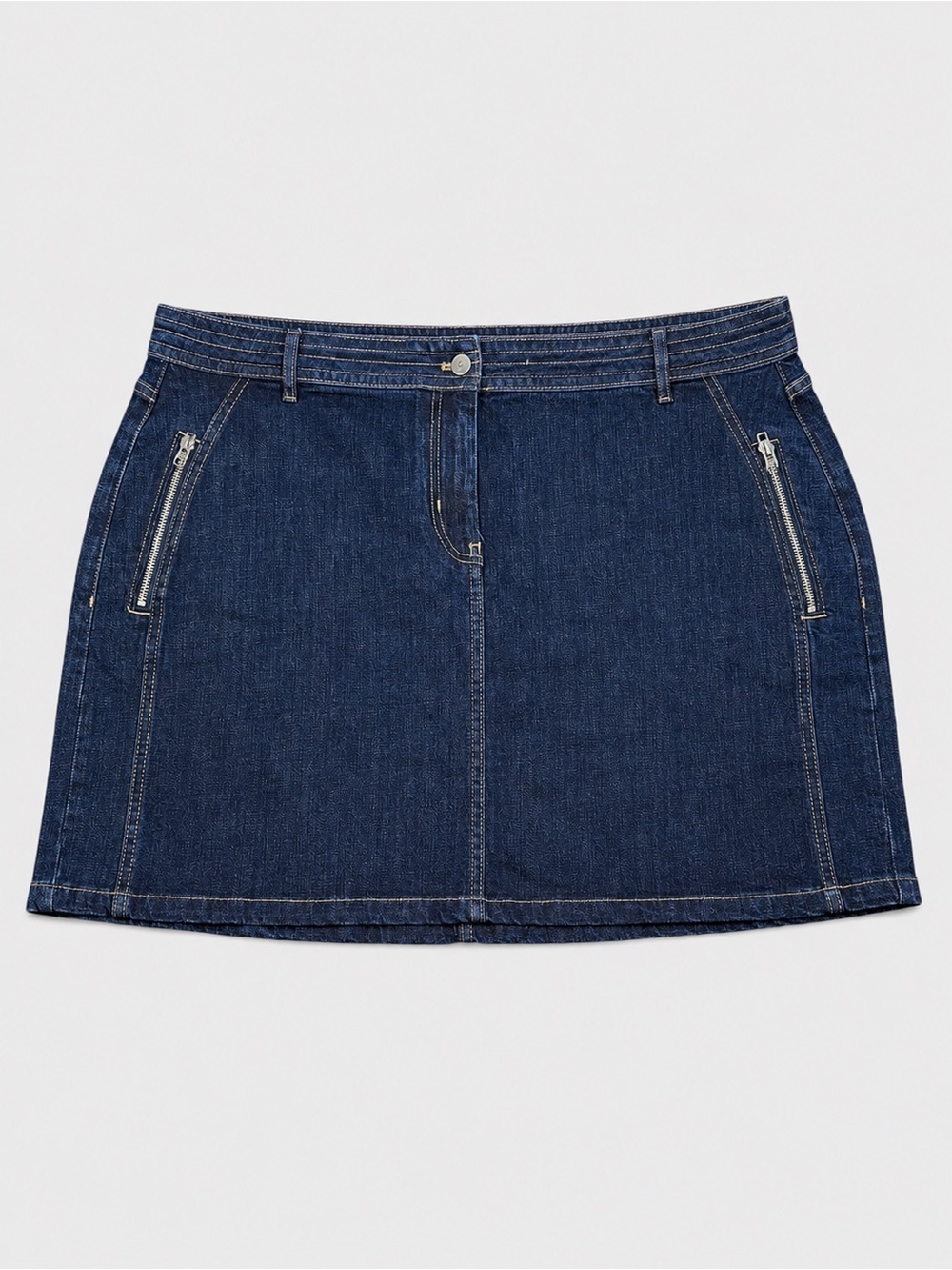 Pilcro Anthropologie plus size denim mini skirt 20W NWOT zip pockets dark wash